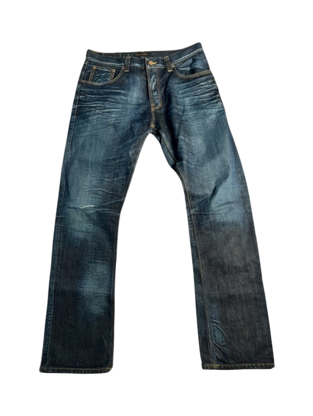 Nudie Jeans Straight Dark Blue Faded Denim